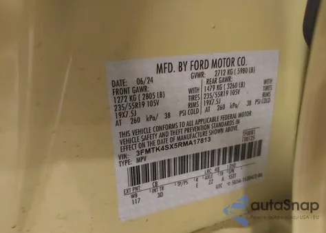 2024 Ford Mustang Mach-E Gt from USA, damaged, VIN 3FMTK4SX5RMA17813